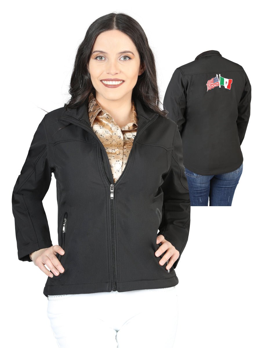 Womens Zipper Jacket Black 127084 - BELLEZA'S - Womens Zipper Jacket Black 127084 - DAMA - 12708401