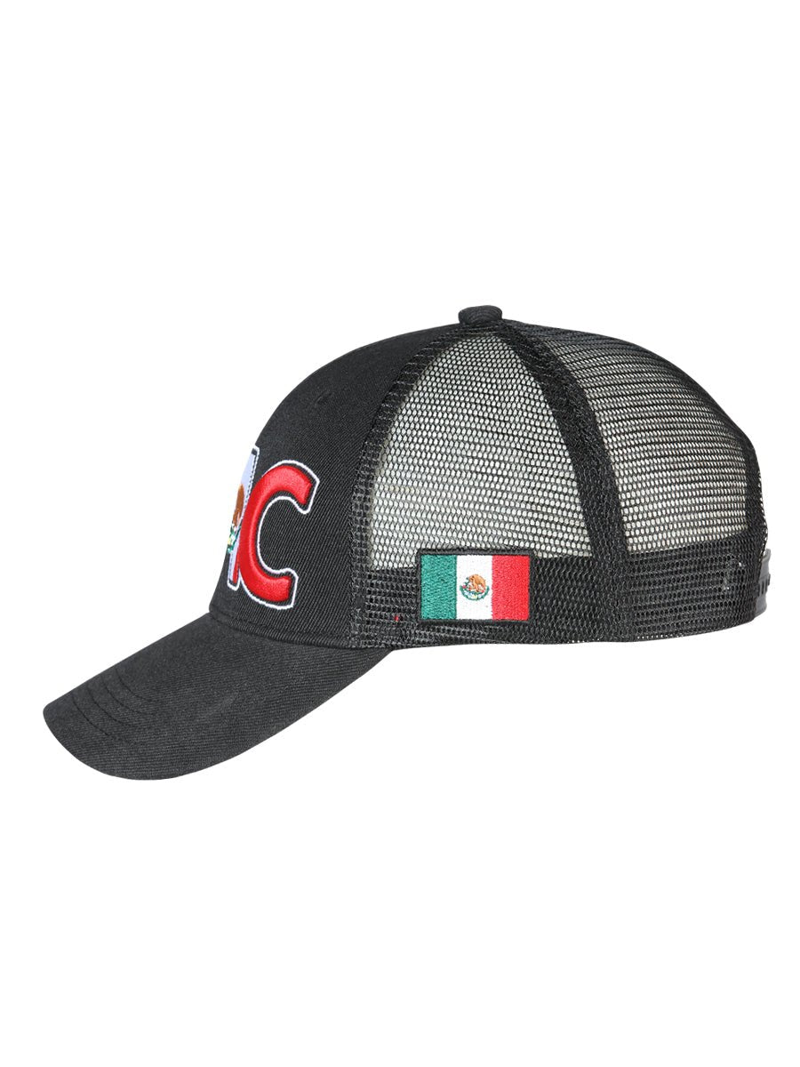 Zacatecas Black Embroidered Polyester Snap Back Cap 'El General' 44780 - BELLEZA'S - Zacatecas Black Embroidered Polyester Snap Back Cap 'El General' 44780 - Caps - 04478001