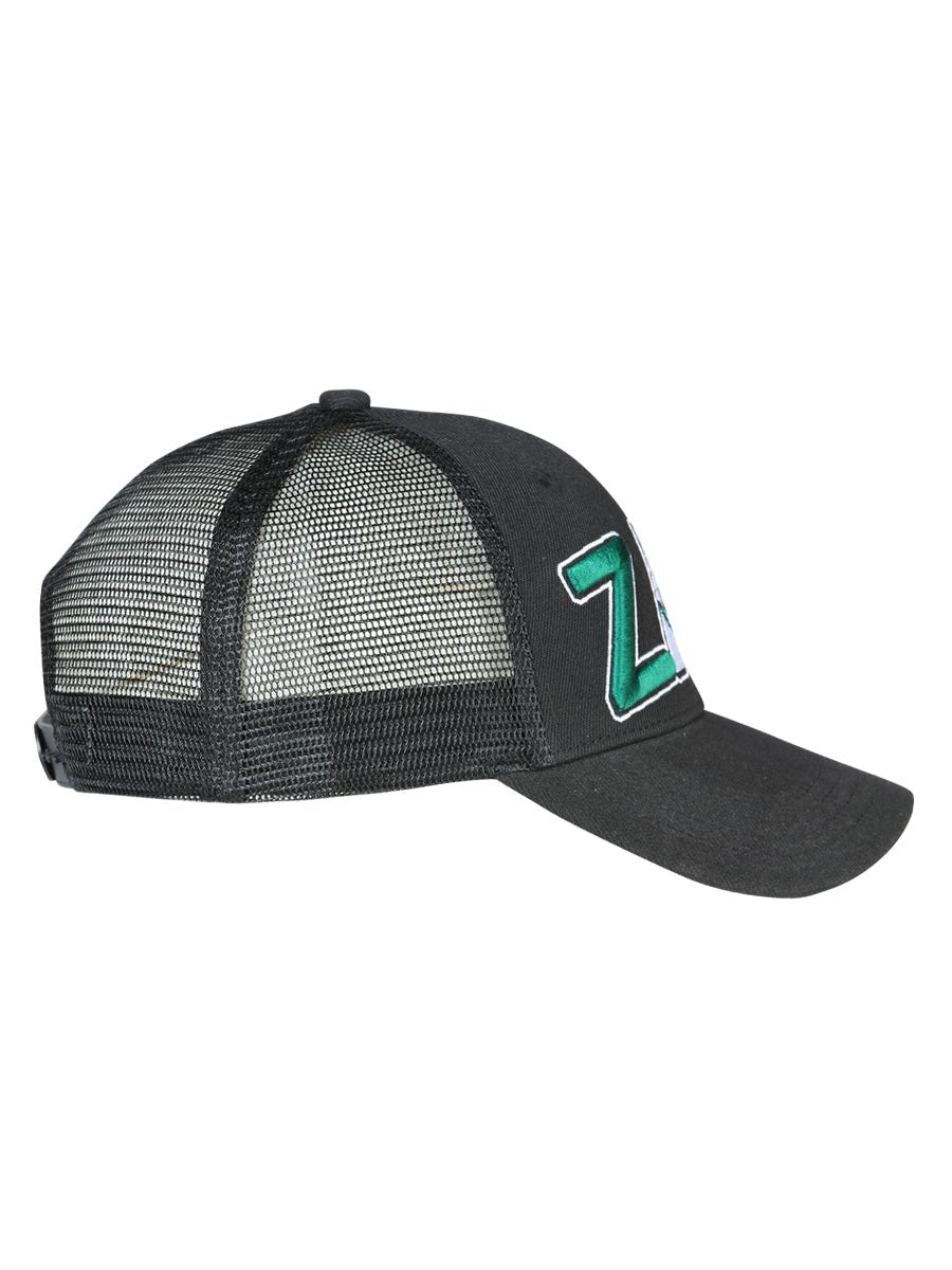 Zacatecas Black Embroidered Polyester Snap Back Cap 'El General' 44780 - BELLEZA'S - Zacatecas Black Embroidered Polyester Snap Back Cap 'El General' 44780 - Caps - 04478001