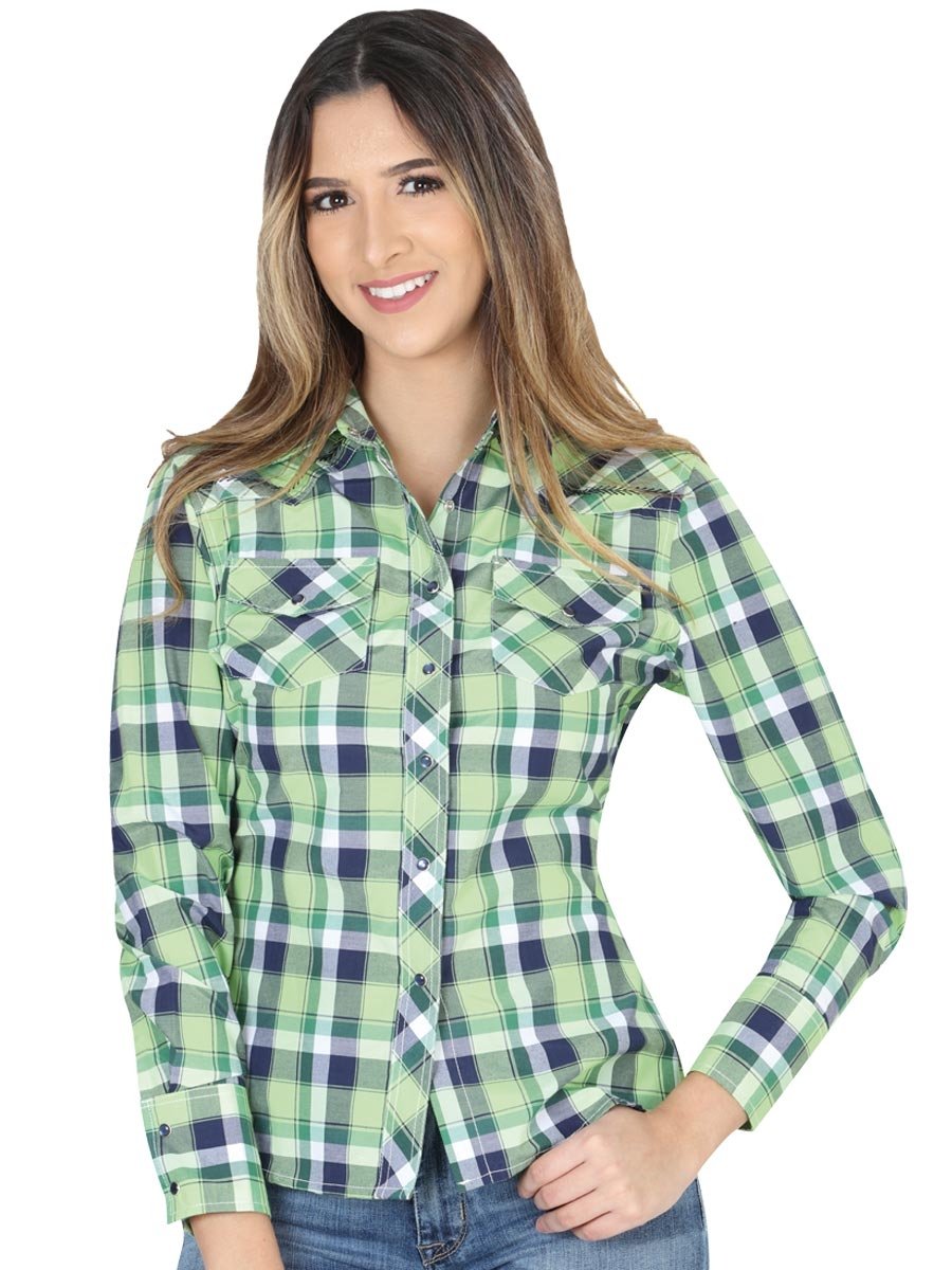 Blusa Vaquera Manga para Mujer 'El General' *LIME-33903* -