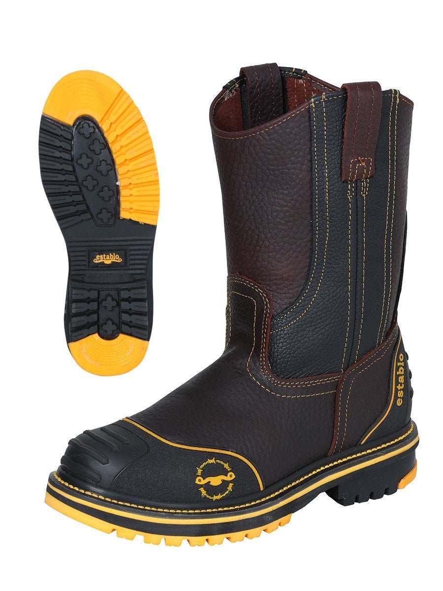 Botas de Trabajo sin Puntera de Acero de Piel Genuina para Hombre 'Establo' - ID: 41552 SHEDRON - BELLEZA'S - - 41552