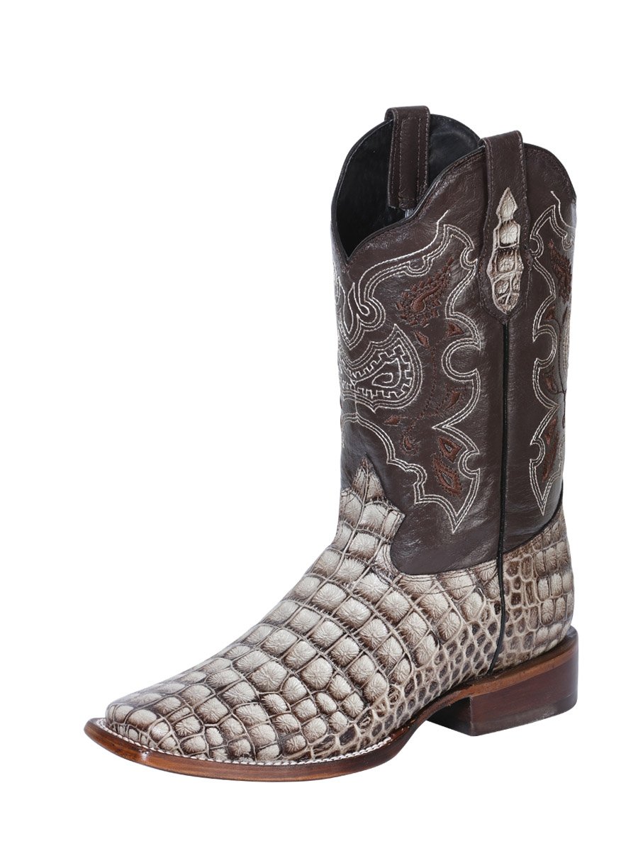 Botas Rodeo Caiman Lomo Imit para Hombre 'El General' *COFFEE-41902* - BELLEZA'S - Botas Para Hombres - 41902
