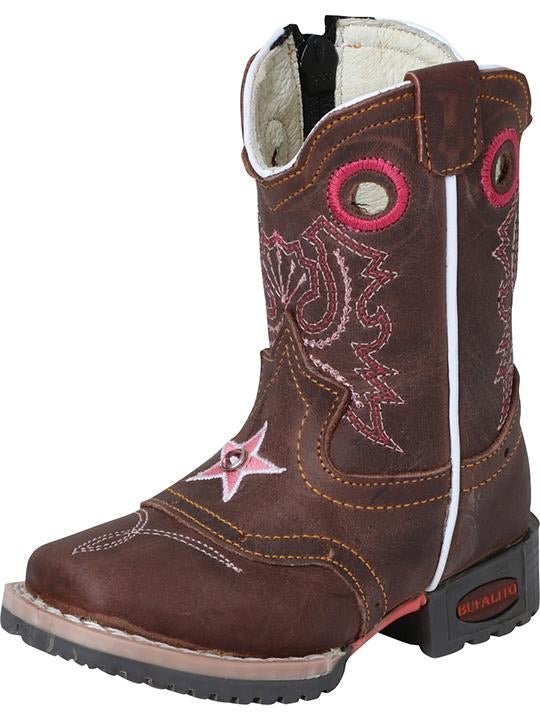 Botas Rodeo Clasicas de Piel Genuina para Bebe 'El General' - ID: 123026 CAFE - BELLEZA'S - - 123026
