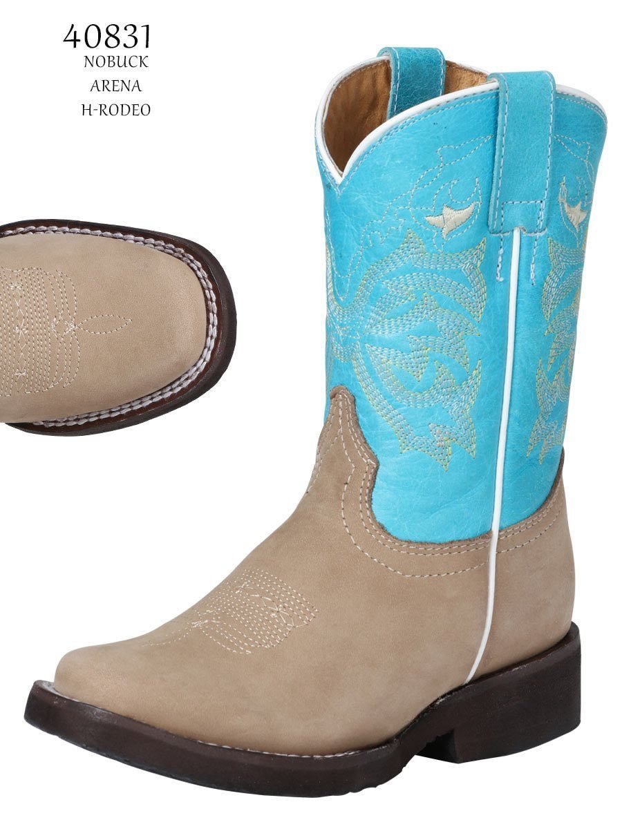 Botas Rodeo Clasicas de Piel Nobuck para Niño 'El General' - ID: 40831 ARENA - BELLEZA'S - - 40831