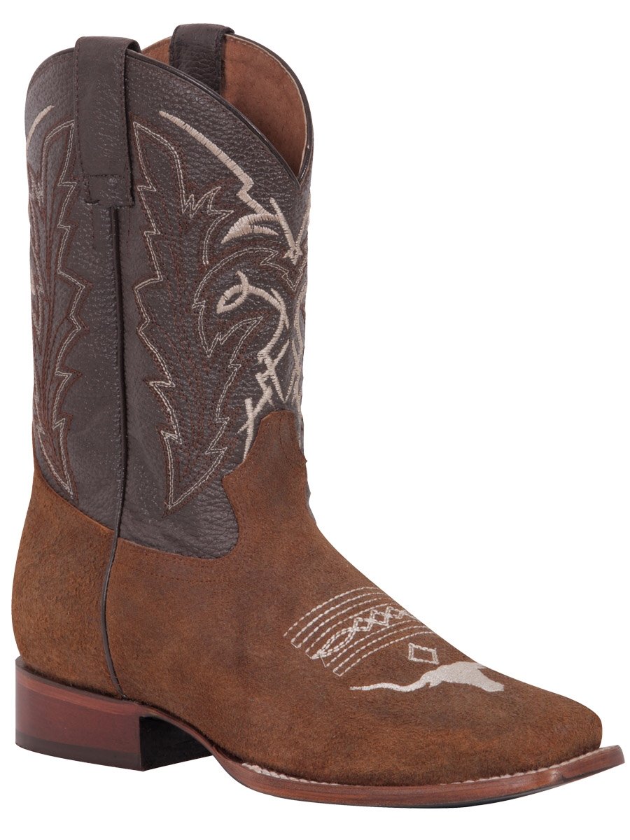 Botas Rodeo Clasicas Pie Bovino Gamuza Para Hombre 'Centenario' MIEL-125383* - BELLEZA'S - Botas - 125383