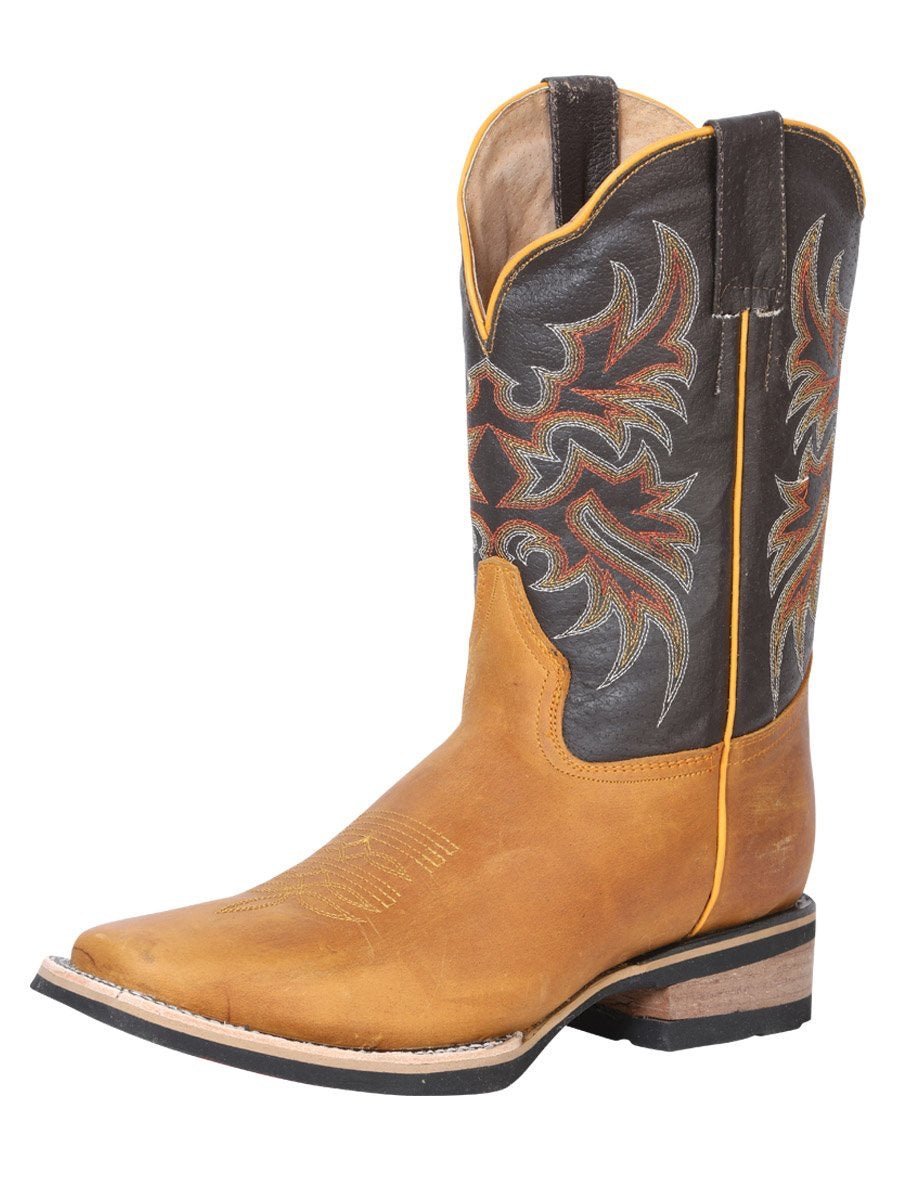 Botas Rodeo Clasicas Piel Genuina Para Hombre 'El General' MIEL-42448 - BELLEZA'S - - 42448
