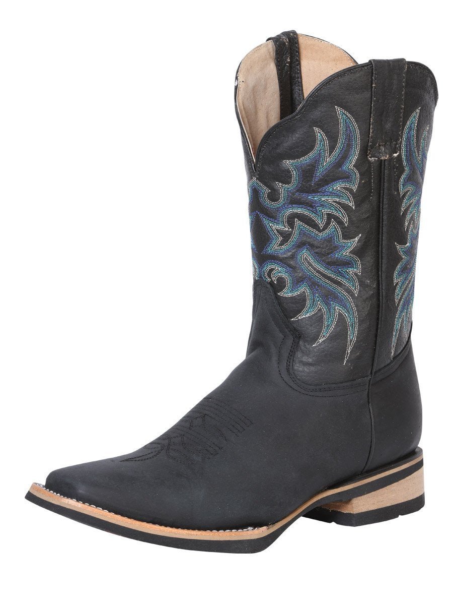 Botas Rodeo Clasicas Piel Genuina Para Hombre 'El General' NEGRO-42452 - BELLEZA'S - - 42452