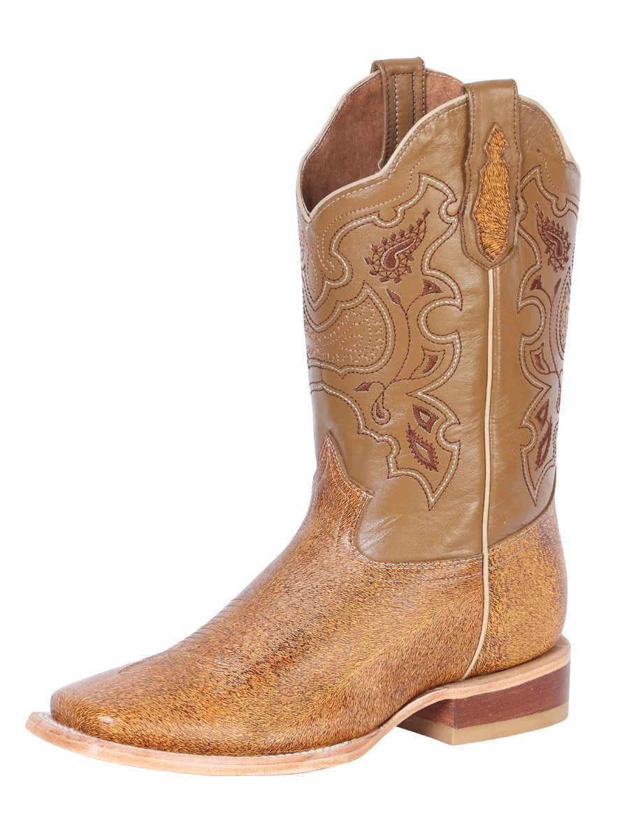 Botas Rodeo Clasicas Piel Grabado Pelo para Hombre 'El General' *MIEL-41899* - BELLEZA'S - Bota Para Hombre - 41899