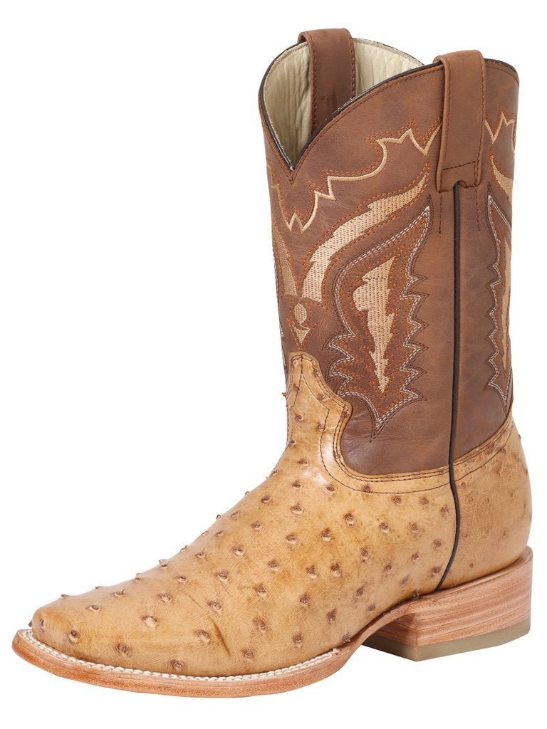 Botas Rodeo Exoticas Avestruz para Hombre '100 Años' UMBER-42769 - BELLEZA'S - Botas Exoticas - 42769
