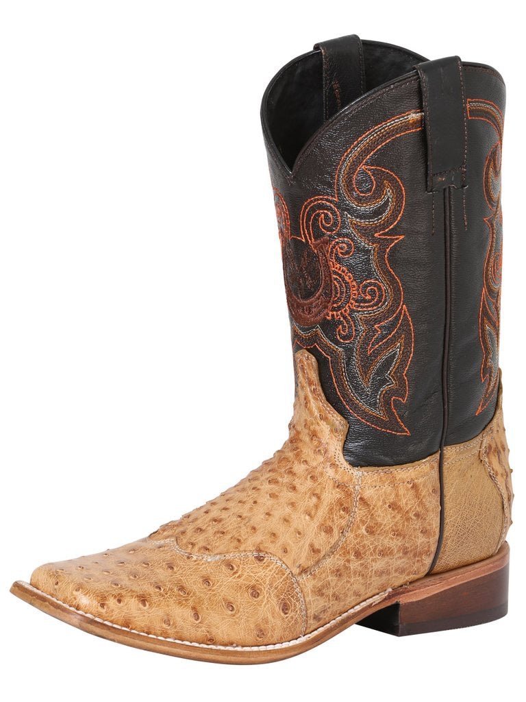 Botas Rodeo Exoticas Cuello De Avestruz Para Hombre '100 Años' *UMBER-42719* - BELLEZA'S - Botas Exoticas - 42719