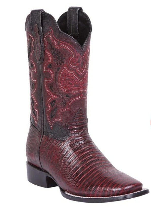 Botas Rodeo Lizard Imit para Hombre 'El General' VINO-41903 - BELLEZA'S