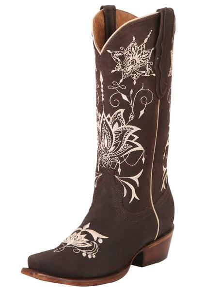 Botas Vaqueras Clasicas Piel Genuina Para Mujer *CHOCO-42031* - BELLEZA'S