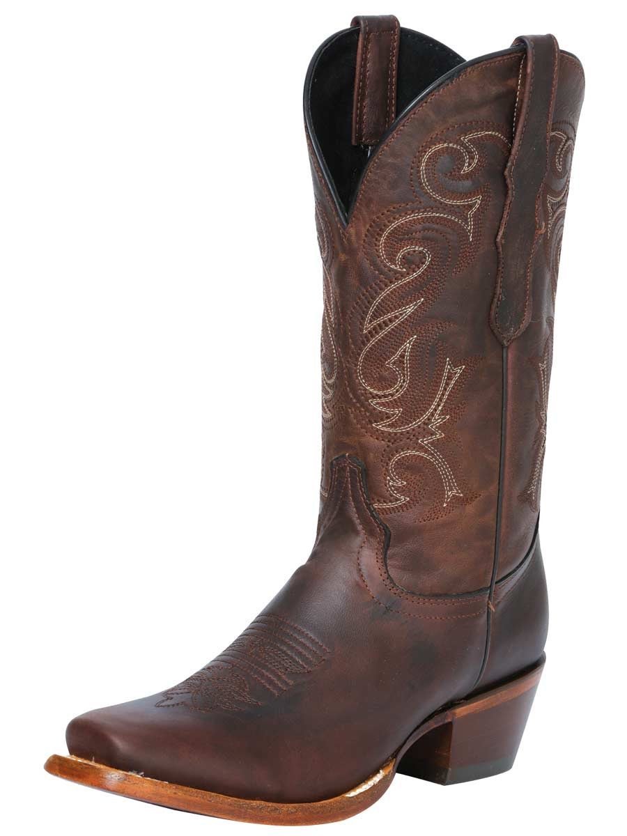 Botas Vaqueras Clasicas Piel Genuina para Mujer 'El General' *OAK-40658* - BELLEZA'S
