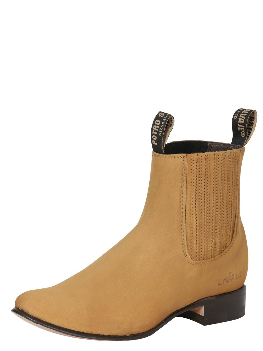 Botin Charro Piel Bovino Nobuck Para Hombre 'Potro Salvaje' - BELLEZA'S - - 123791