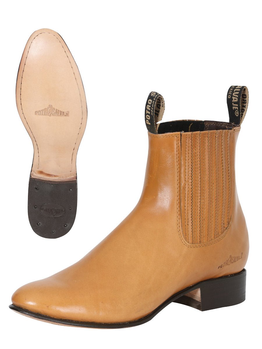 Botin Charro Piel Pull Up Para Hombre 'Potro Salvaje' - BELLEZA'S - - 123785