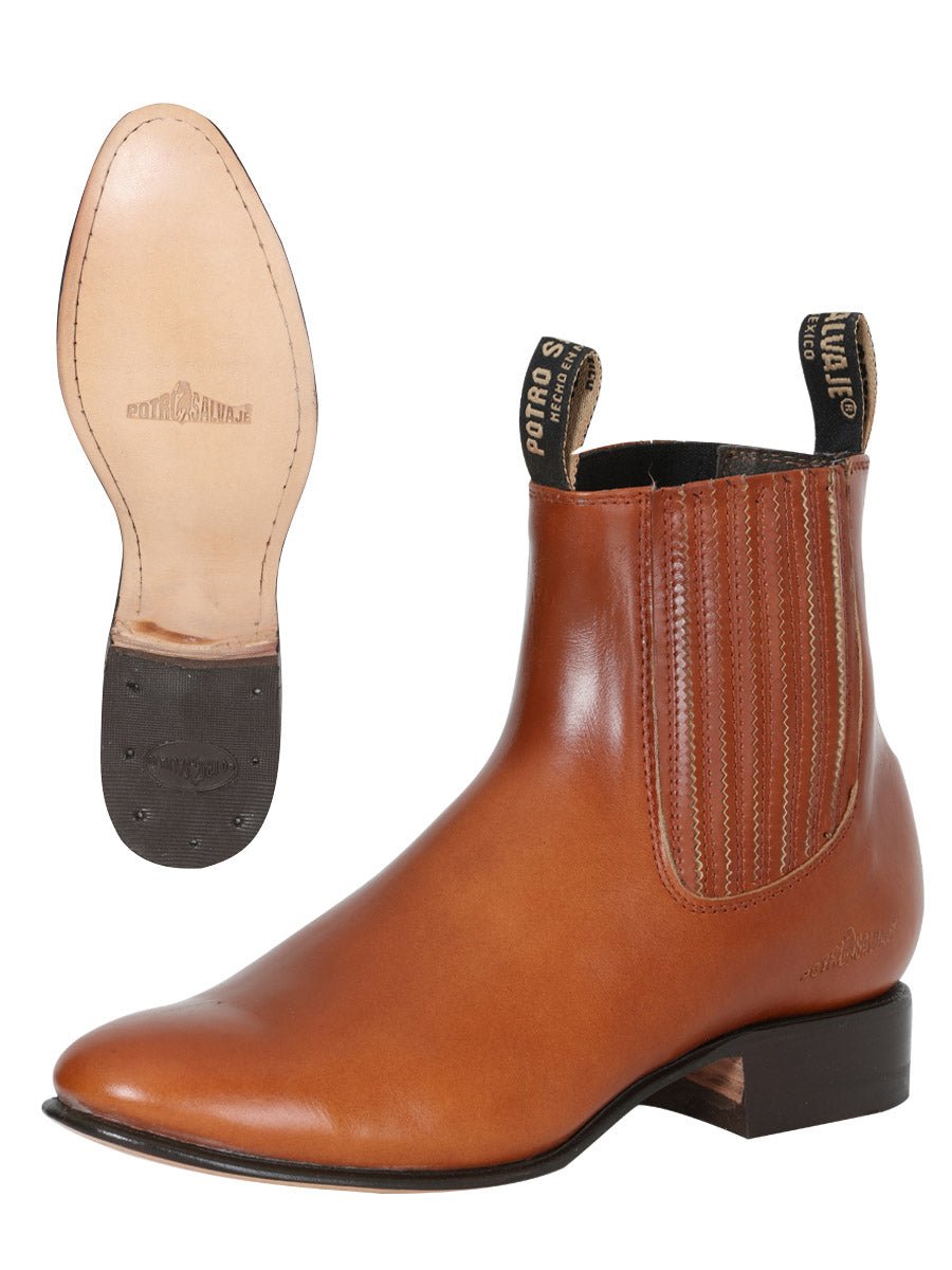 Botin Charro Piel Pull Up Para Hombre 'Potro Salvaje' - BELLEZA'S - - 123787