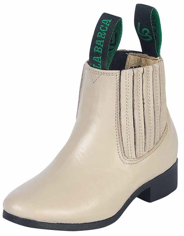 Botines Charros Clasicos Piel Genuina Para Niño 'La Barca' *HUESO-216* - BELLEZA'S