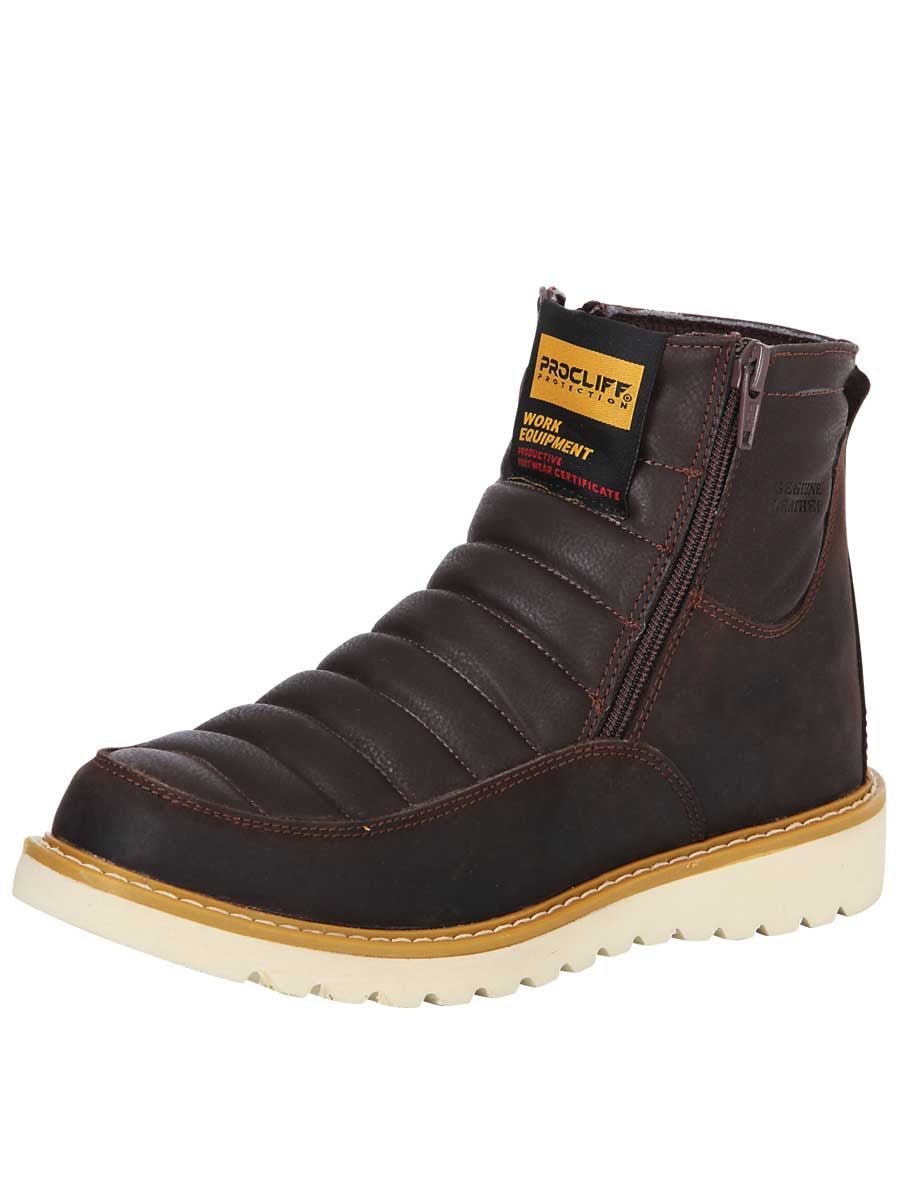 Botines de Trabajo S/C Piel Genuina para Mujer 'Procliff Protection' *CAFE-35204* - BELLEZA'S - Botines Para Mujeres - 35204