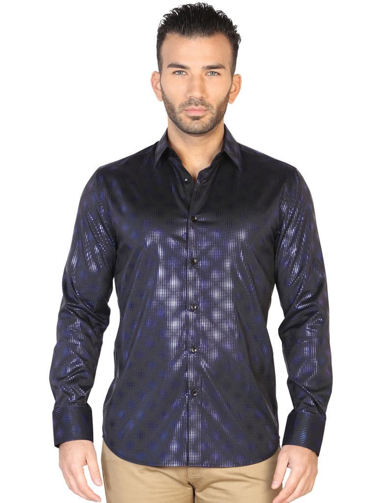 Camisa Casual Manga Larga para Hombre, 5% Spandex, 95% Modal 'El General' * - ID: 43125 AZUL - BELLEZA'S - Camisa Casual Manga Larga para Hombre, 5% Spandex, 95% Modal 'El General' * - ID: 43125 AZUL - BELLEZA'S - 43125