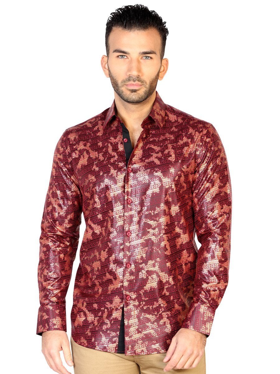 Camisa Casual Manga Larga para Hombre, 5% Spandex, 95% Modal 'El General' * - ID: 43131 VINO - BELLEZA'S - Camisa Casual Manga Larga para Hombre, 5% Spandex, 95% Modal 'El General' * - ID: 43131 VINO - BELLEZA'S - 43131
