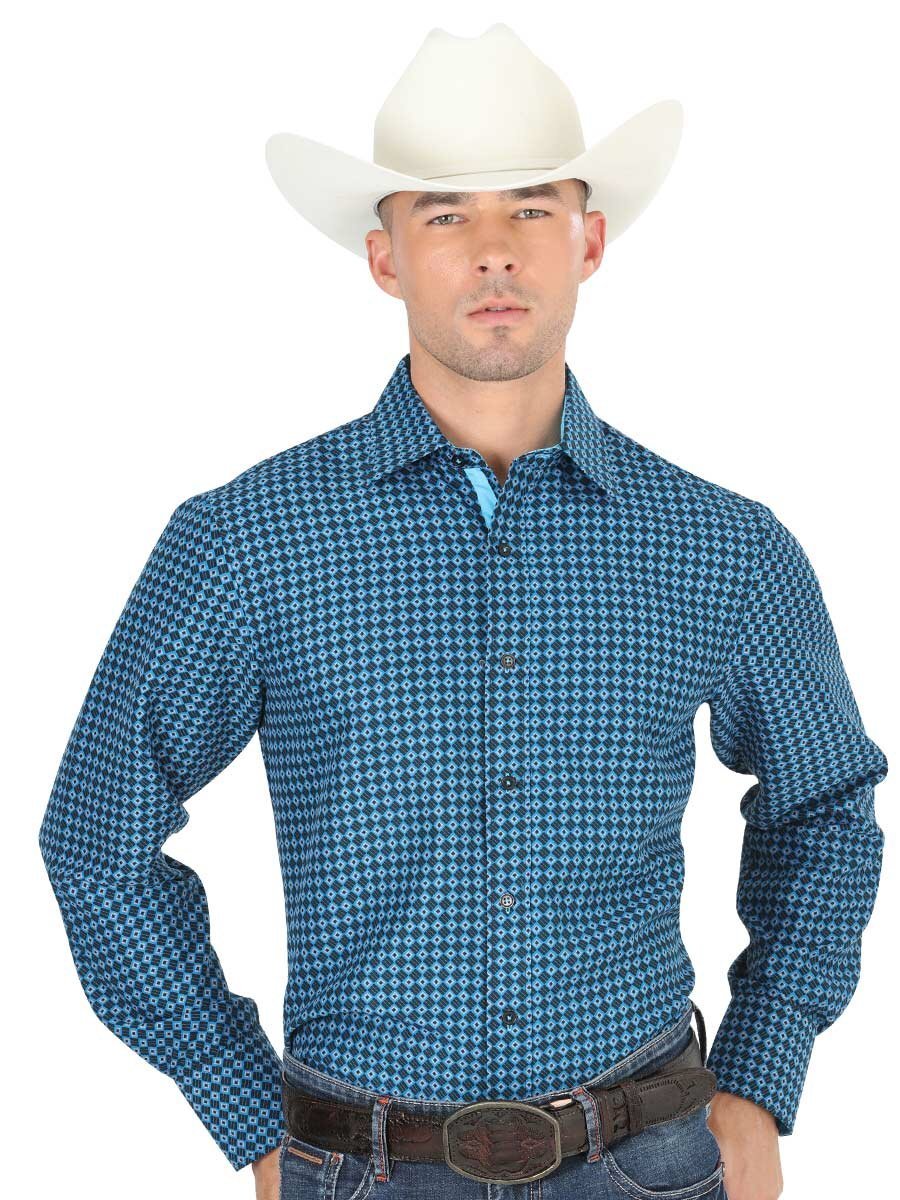 Camisa Casual Manga Larga Para Hombre 'El General' AZUL - BELLEZA'S - Camisa Casual Manga Larga Para Hombre 'El General' AZUL - BELLEZA'S - Camisa - 40389