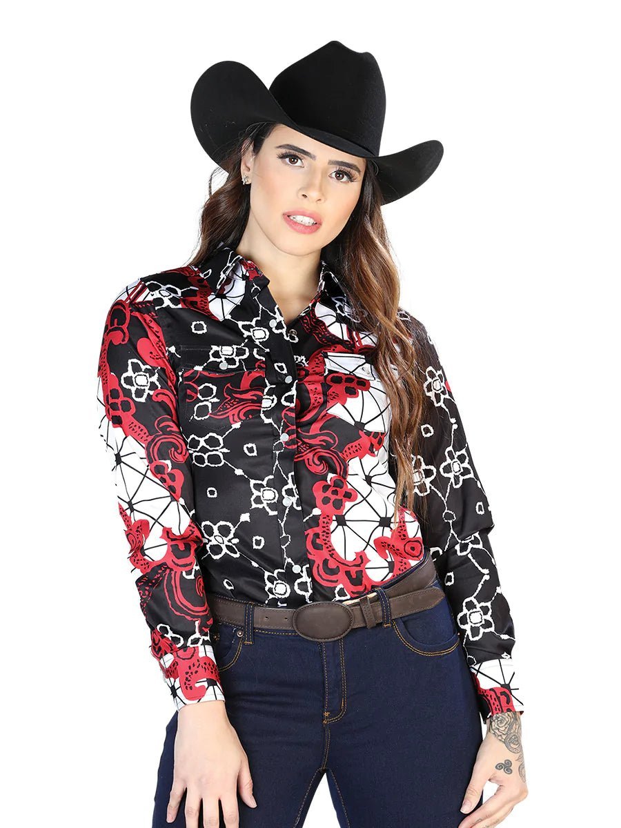 Camisa Casual Vaquera Para 'El Señor De Los Cielos' *BURGANDY-44078* BELLEZA'S