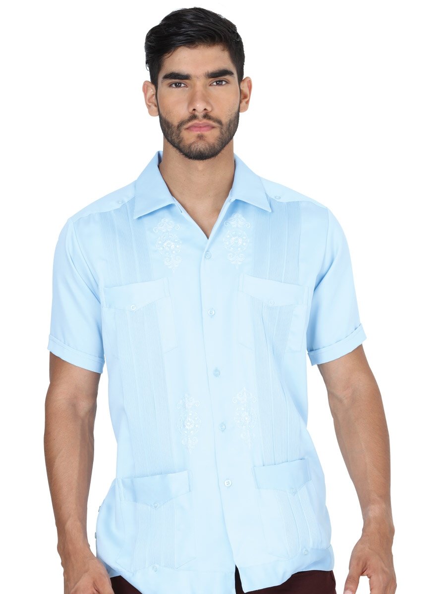 Camisa Guayabera Para Hombre Polyester 'El General' CIELO-3720 -
