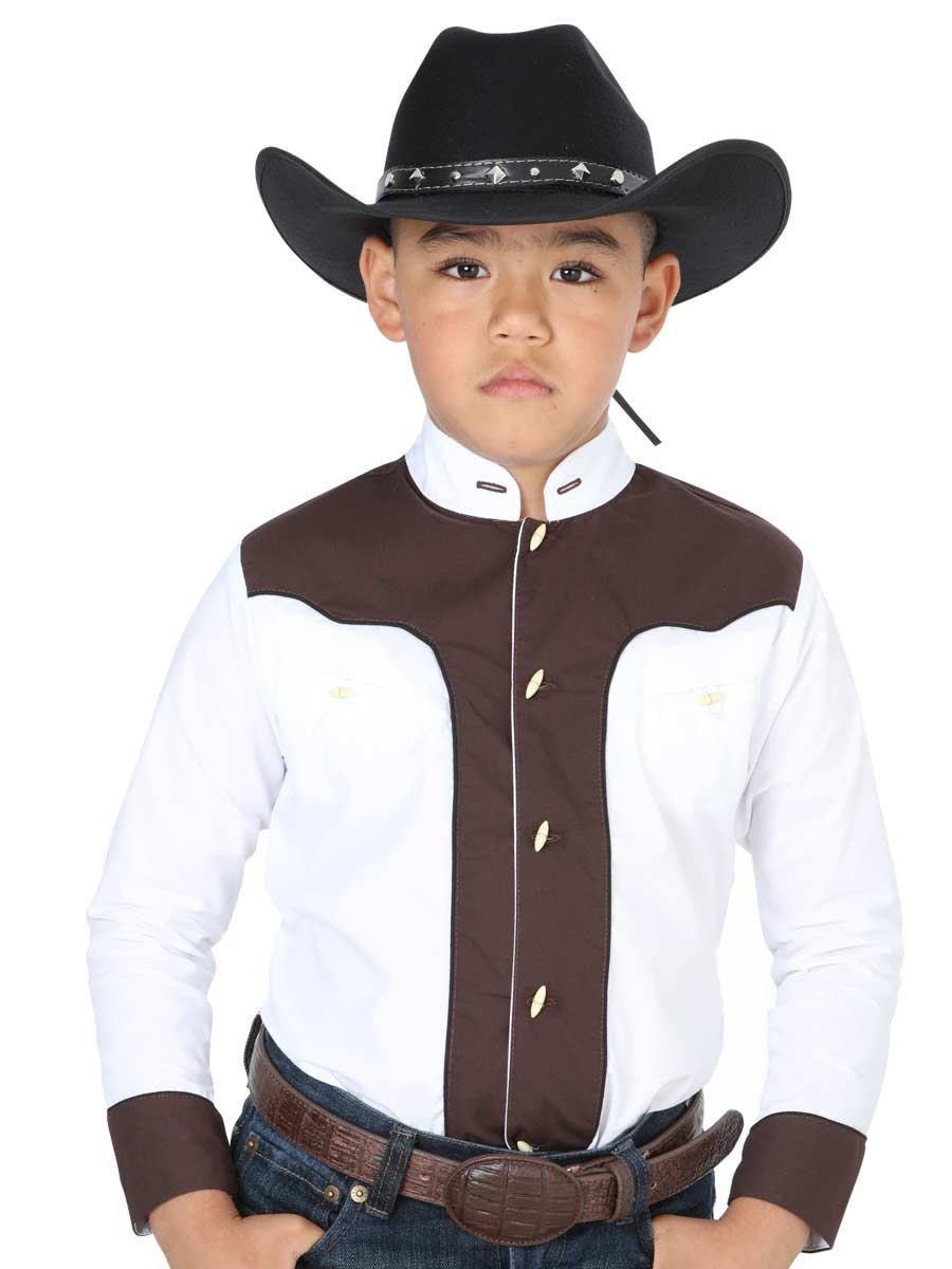 Camisa Vaquera Charra Manga Larga para Ni o 65 Polyester 35