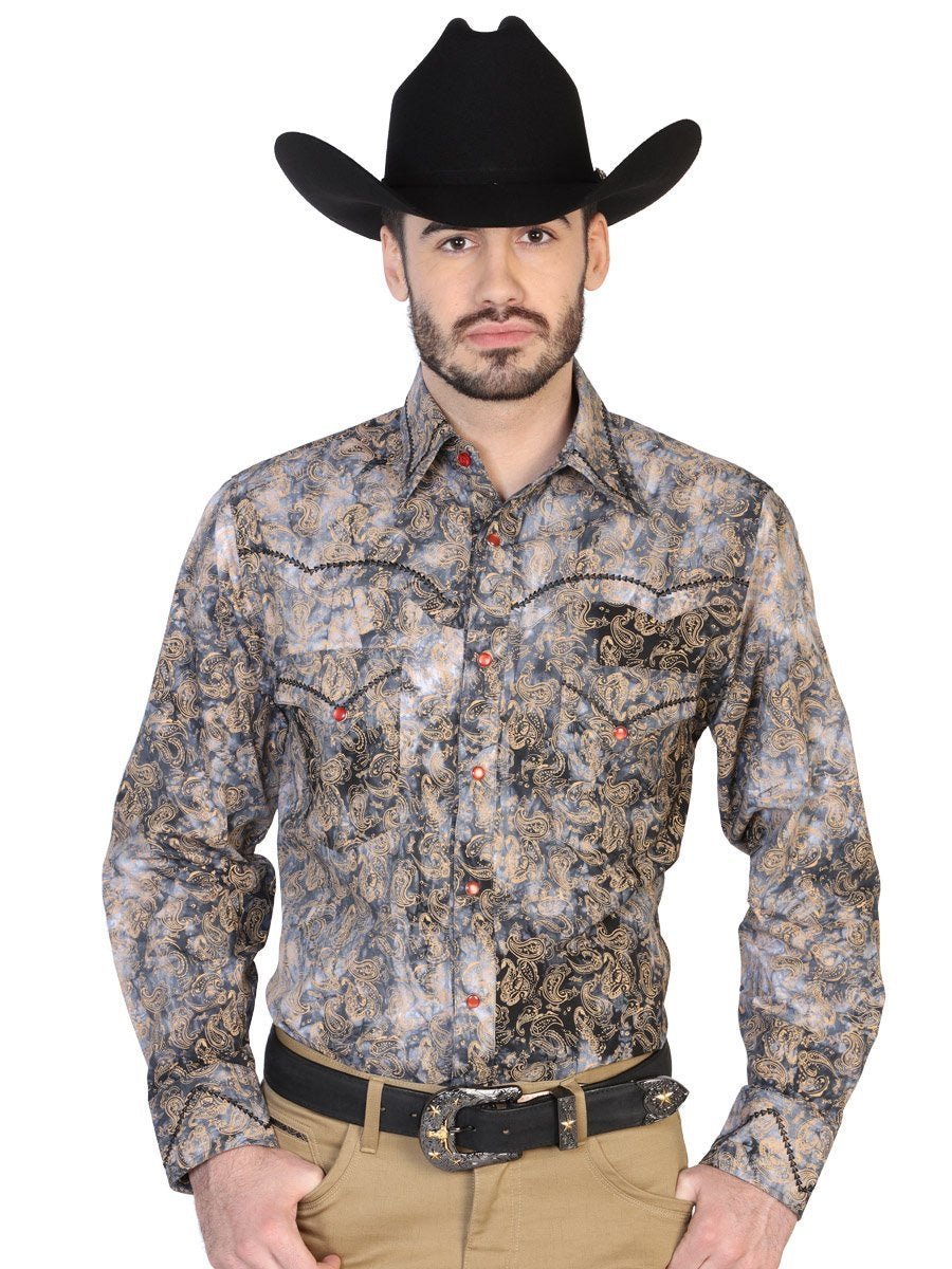 Camisa Vaquera Manga Larga para Hombre, 100% Algodon 'El General' * - ID: 42603 CHARCOAL - BELLEZA'S - Camisa Vaquera Manga Larga para Hombre, 100% Algodon 'El General' * - ID: 42603 CHARCOAL - BELLEZA'S - 42603