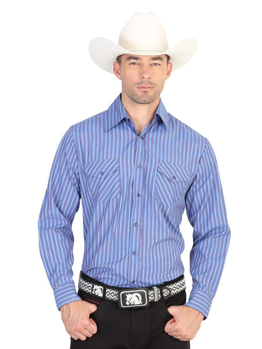 Camisa Vaquera Manga Larga para Hombre, 55% Cotton, 45% Polyester 'El General' * - ID: 42323 AZUL - BELLEZA'S - Camisa Vaquera Manga Larga para Hombre, 55% Cotton, 45% Polyester 'El General' * - ID: 42323 AZUL - BELLEZA'S - 42323