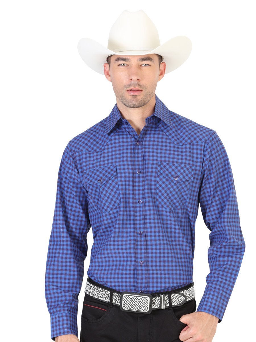 Camisa Vaquera Manga Larga para Hombre, 55% Cotton, 45% Polyester 'El General' * - ID: 42328 AZUL MARINO - BELLEZA'S - Camisa Vaquera Manga Larga para Hombre, 55% Cotton, 45% Polyester 'El General' * - ID: 42328 AZUL MARINO - BELLEZA'S - 42328