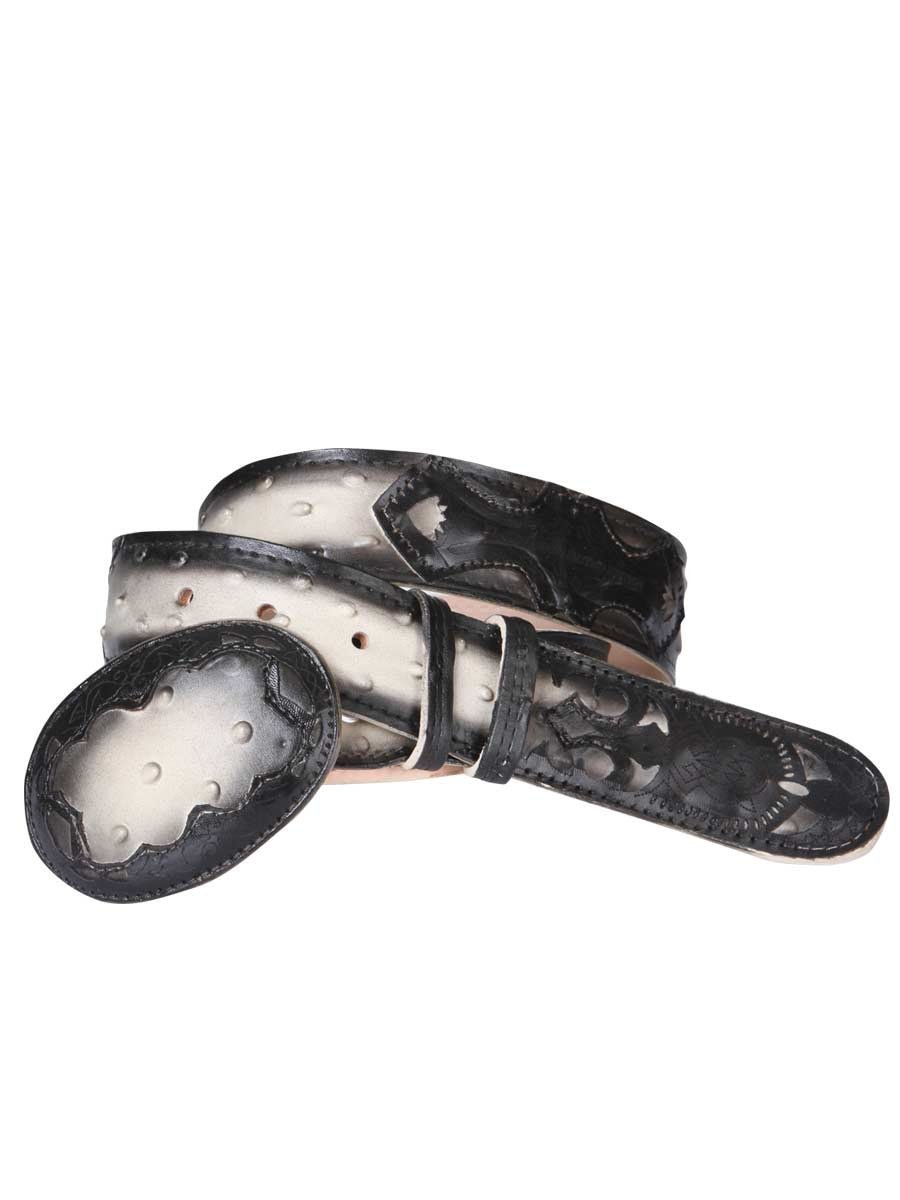 Cinto Vaquero Avestruz Imit para Hombre 'El General' ID: 34468 HUESO - BELLEZA'S - Cinto Vaquero Avestruz Imit para Hombre 'El General' ID: 34468 HUESO - BELLEZA'S - 34468