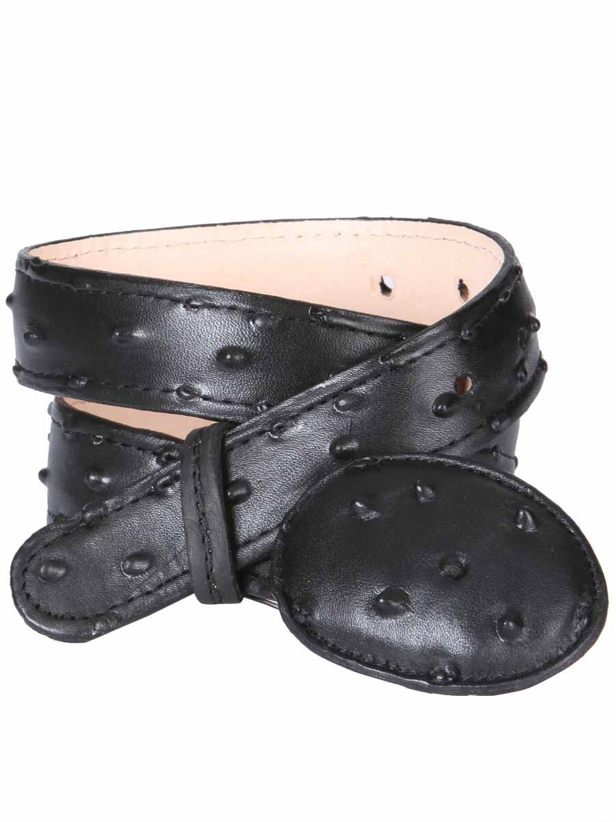 Cinto Vaquero Avestruz Imit Para Mujer/Joven 'El General' *NEGRO-9004* - BELLEZA'S - Cinto Vaquero Avestruz Imit Para Mujer/Joven 'El General' *NEGRO-9004* - BELLEZA'S - Cintos - 9004