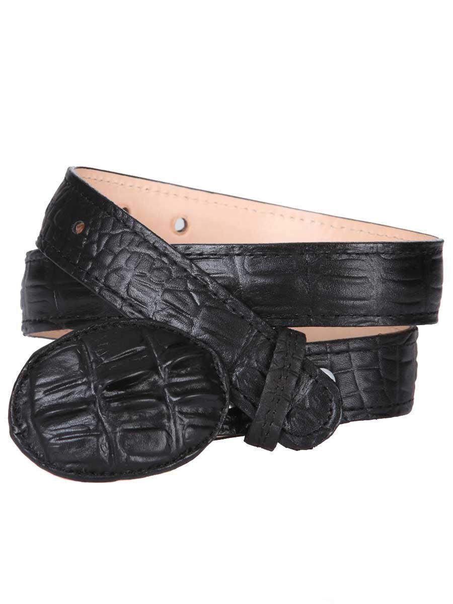 Cinto Vaquero Caiman Cola Imit Para Niño Unisex 'El General' *NEGRO-9012* - BELLEZA'S - Cinto Vaquero Caiman Cola Imit Para Niño Unisex 'El General' *NEGRO-9012* - BELLEZA'S - Cintos - 9012