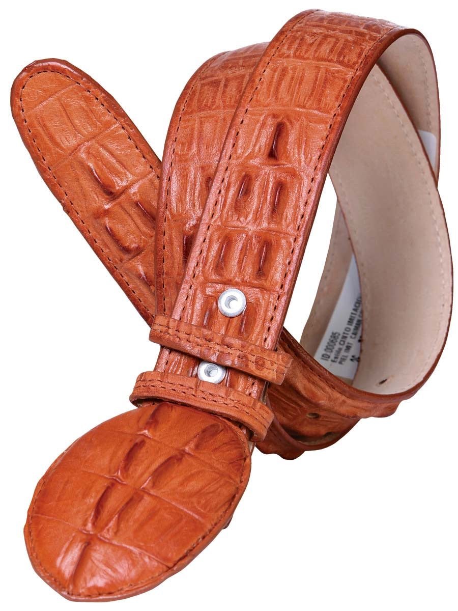 Cinto Vaquero Imitacion Caiman Cola Imit Para Hombre 'El General' *COGNAC-685* - BELLEZA'S - Cinto Vaquero Imitacion Caiman Cola Imit Para Hombre 'El General' *COGNAC-685* - BELLEZA'S - Cintos - 685