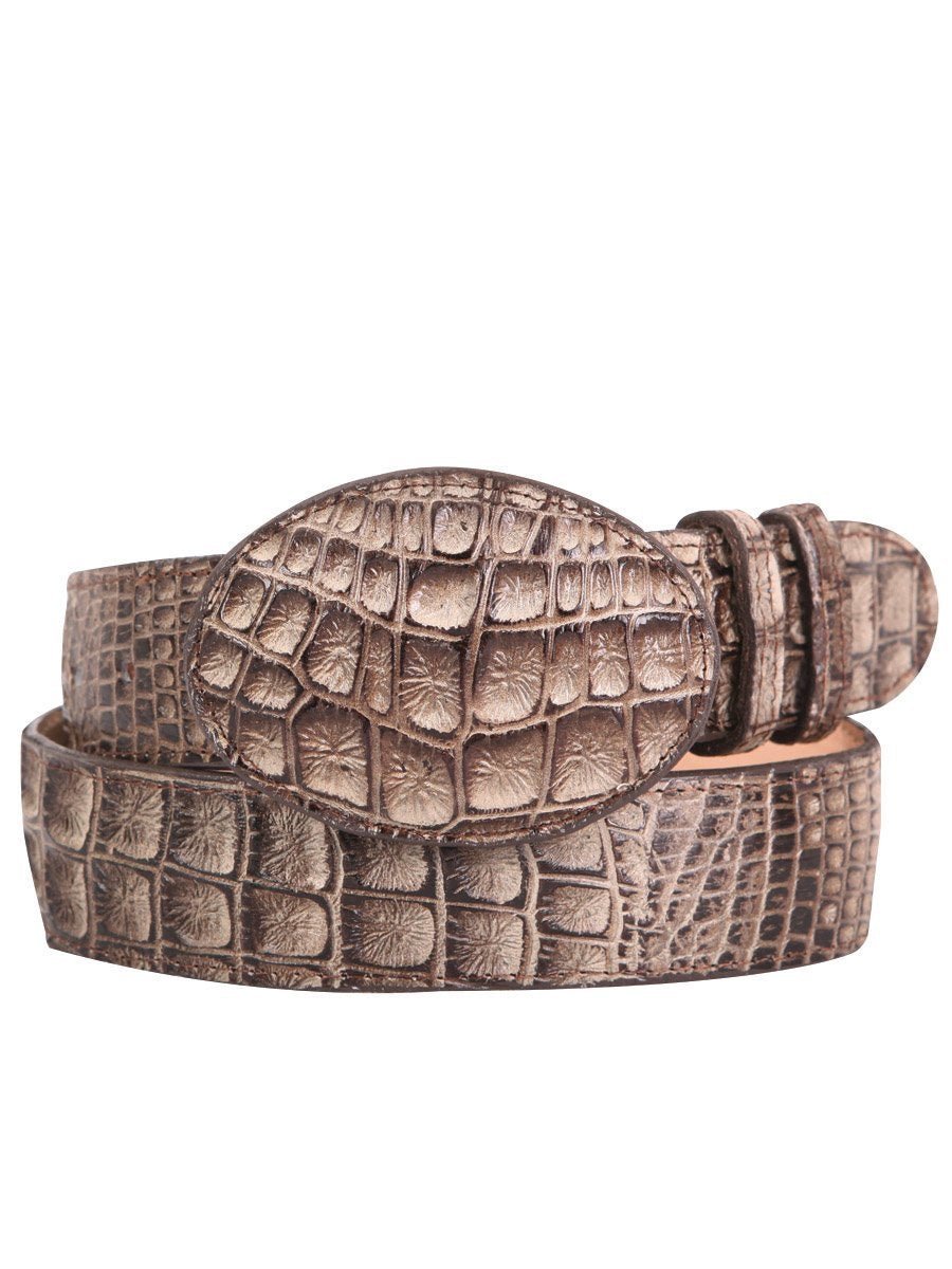Cinto Vaquero Imitacion de Caiman Lomo Imit para Hombre 'El General' * - ID: 42007 COFFEE - BELLEZA'S - Cinto Vaquero Imitacion de Caiman Lomo Imit para Hombre 'El General' * - ID: 42007 COFFEE - BELLEZA'S - 42007