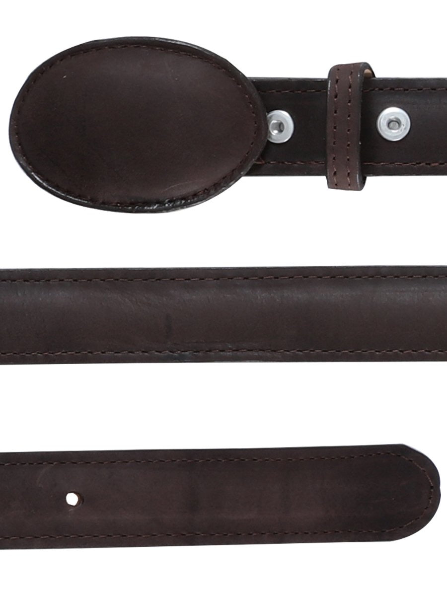 Cinto Vaquero Piel Crazy Para Mujer Con Hebilla Ovalada, 1 1/2" Ancho 'El General' *Chocolate-41100* - BELLEZA'S - Cinto Vaquero Piel Crazy Para Mujer Con Hebilla Ovalada, 1 1/2" Ancho 'El General' *Chocolate-41100* - BELLEZA'S - Cintos Para Mujer - 41100