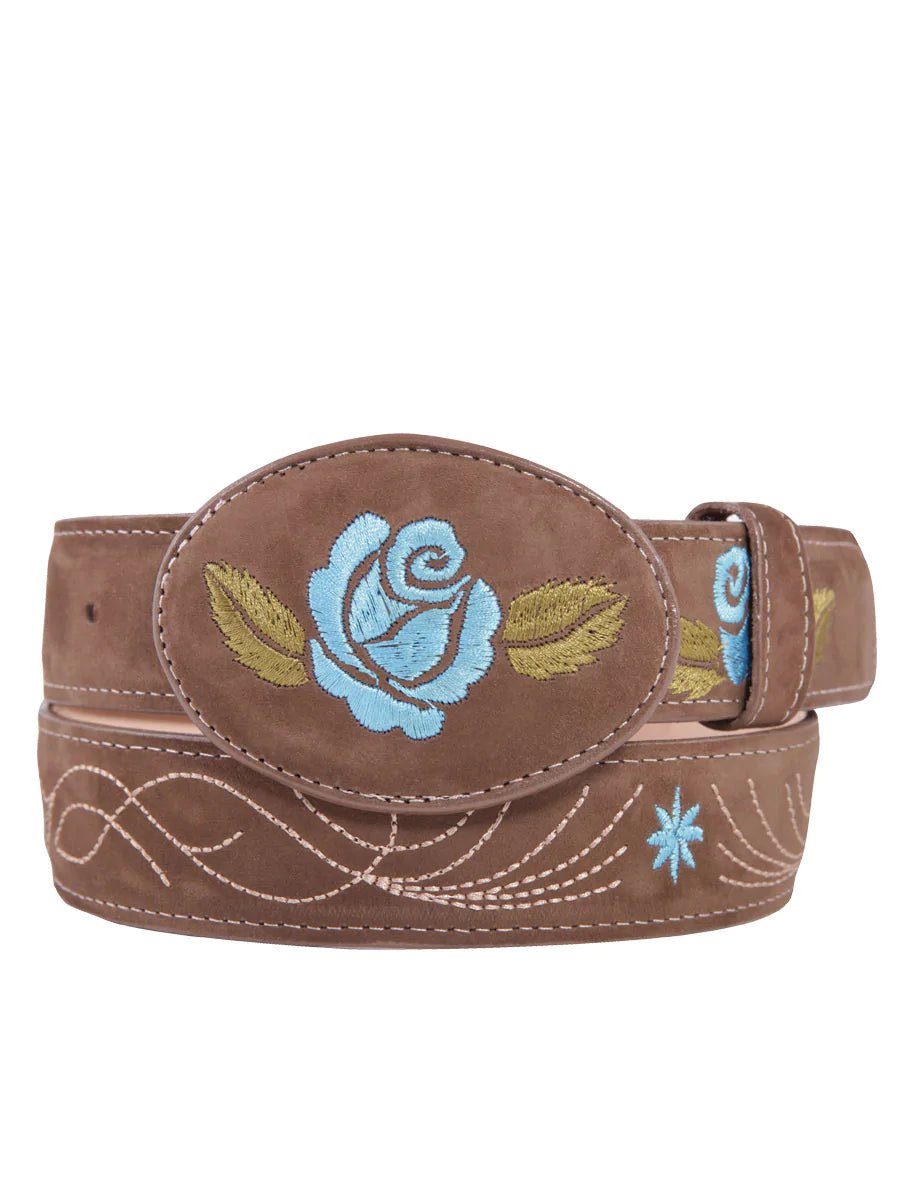 Cinto Vaquero Piel Nobuck Para Mujer Con Hebilla Ovalada 'El General' *CAMEL-125427* - BELLEZA'S - Cinto Vaquero Piel Nobuck Para Mujer Con Hebilla Ovalada 'El General' *CAMEL-125427* - BELLEZA'S - Cintos - 125427