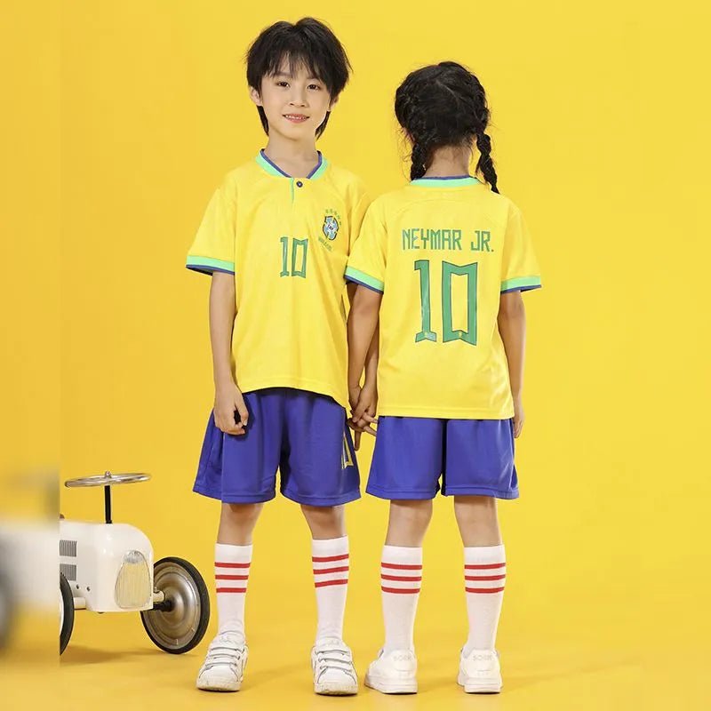 Vatio huella dactilar código postal Kid's Neymar Brazil 22/23 Home Nike Authenticity Fútbol Sports Soccer  Jersey & Short *YELLOW-00142* - BELLEZA'S