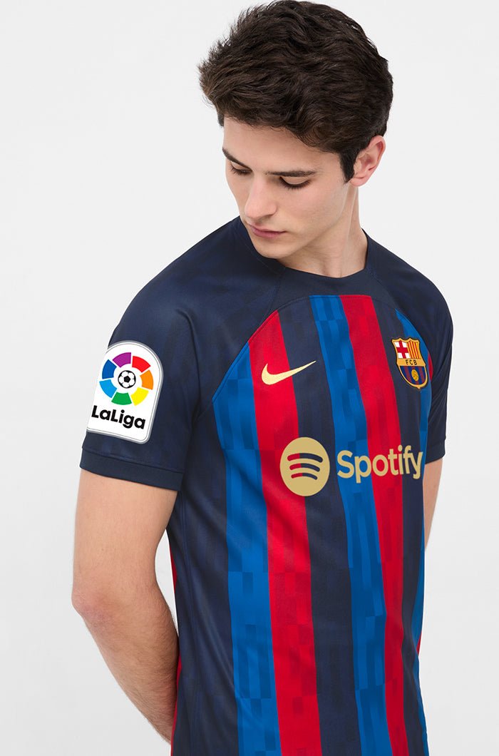 FC Barcelona Men's Home T-Shirt & Short for La Liga Matches in the 22/23 season. BELLEZA'S