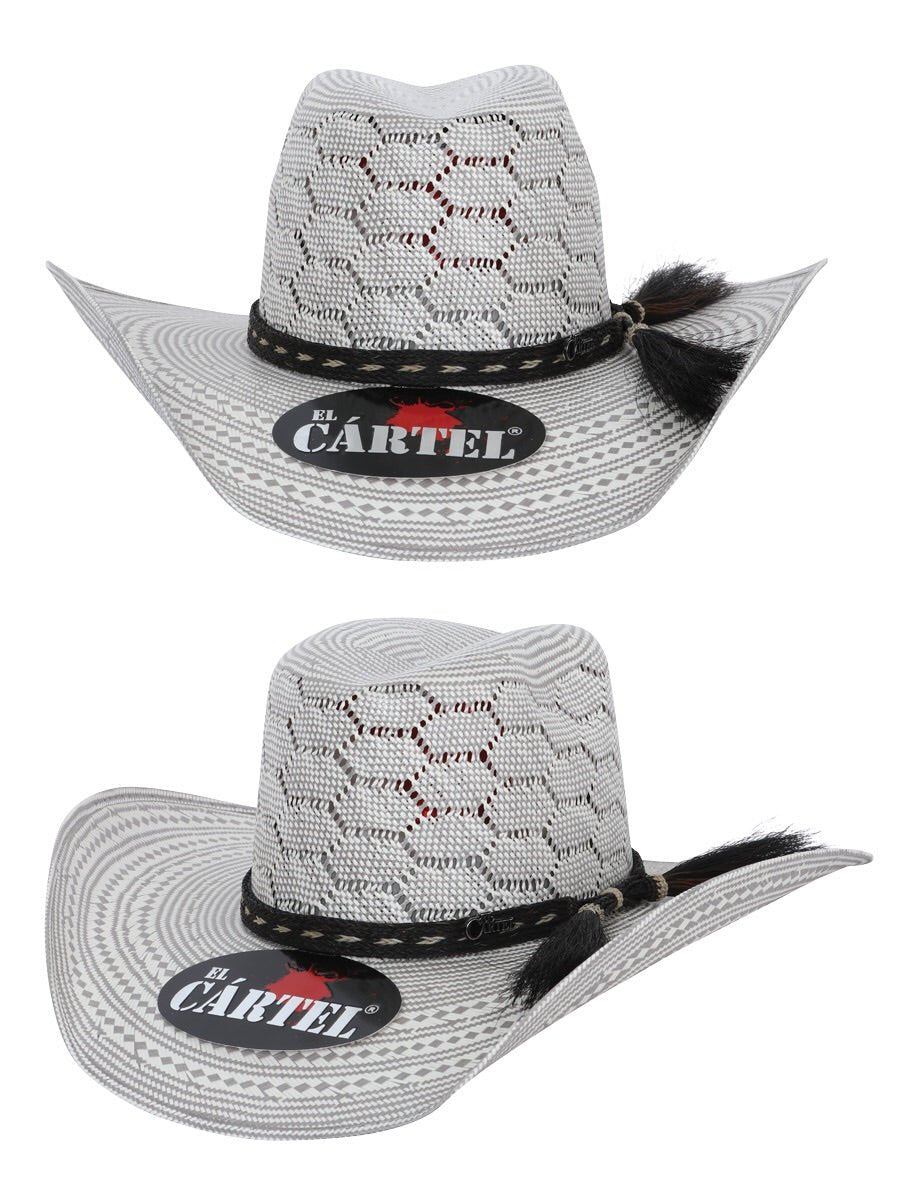 Sombrero americano blanco para cowboy Snake con cinta decorativa