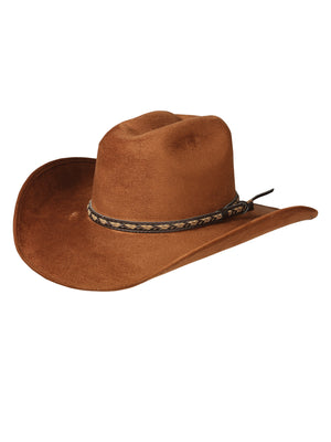Men's Unisex Suede Last Bull Cowboy Hat 'El General' Dark Brown 44267