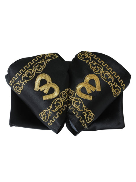 Adult Mexican Charro Bow Tie 100% Polyester Black/Gold 600484 - BELLEZA'S - Adult Mexican Charro Bow Tie 100% Polyester Black/Gold 600484 - CABALLERO - 60048401