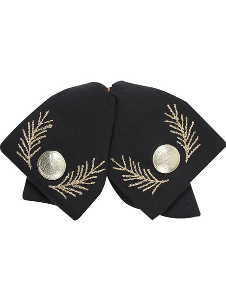 Adult Mexican Charro Bow Tie 100% Polyester Black/Gold 601107 - BELLEZA'S - Adult Mexican Charro Bow Tie 100% Polyester Black/Gold 601107 - N/A - 60110701