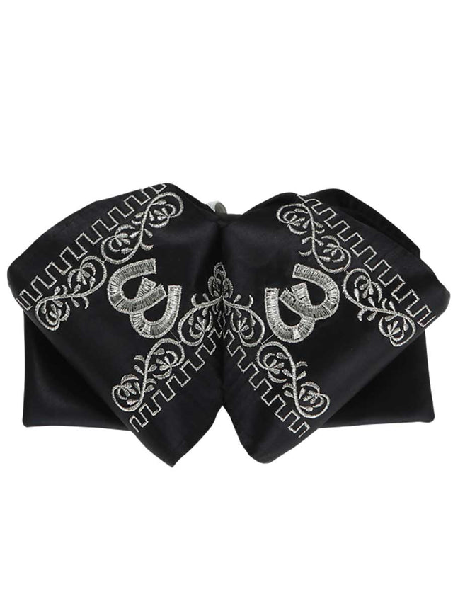 Adult Mexican Charro Bow Tie 100% Polyester Black/Silver 600134 - BELLEZA'S - Adult Mexican Charro Bow Tie 100% Polyester Black/Silver 600134 - CABALLERO - 60013401