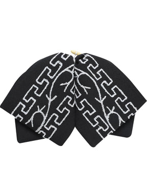 Adult Mexican Charro Bow Tie 100% Polyester Black/Silver 601114 - BELLEZA'S - Adult Mexican Charro Bow Tie 100% Polyester Black/Silver 601114 - N/A - 60111401