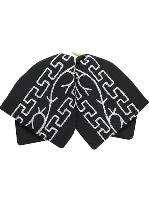 Adult Mexican Charro Bow Tie 100% Polyester Black/Silver 601114 - BELLEZA'S - Adult Mexican Charro Bow Tie 100% Polyester Black/Silver 601114 - N/A - 60111401