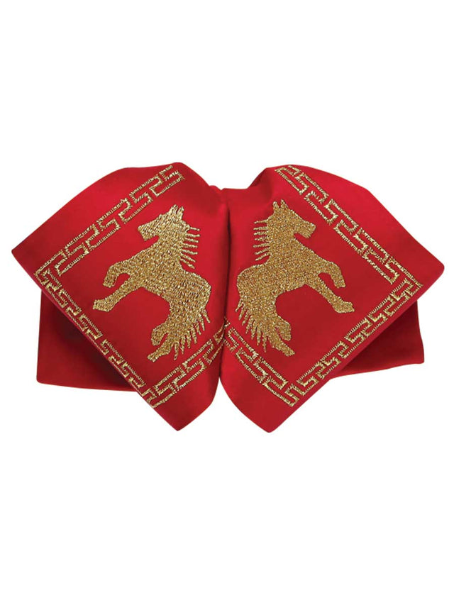 Adult Mexican Charro Bow Tie 100% Polyester Red/Gold 600122 - BELLEZA'S - Adult Mexican Charro Bow Tie 100% Polyester Red/Gold 600122 - CABALLERO - 60012201