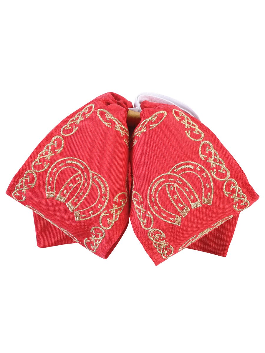 Adult Mexican Charro Bow Tie 100% Polyester Red/Gold 600485 - BELLEZA'S - Adult Mexican Charro Bow Tie 100% Polyester Red/Gold 600485 - CABALLERO - 60048501
