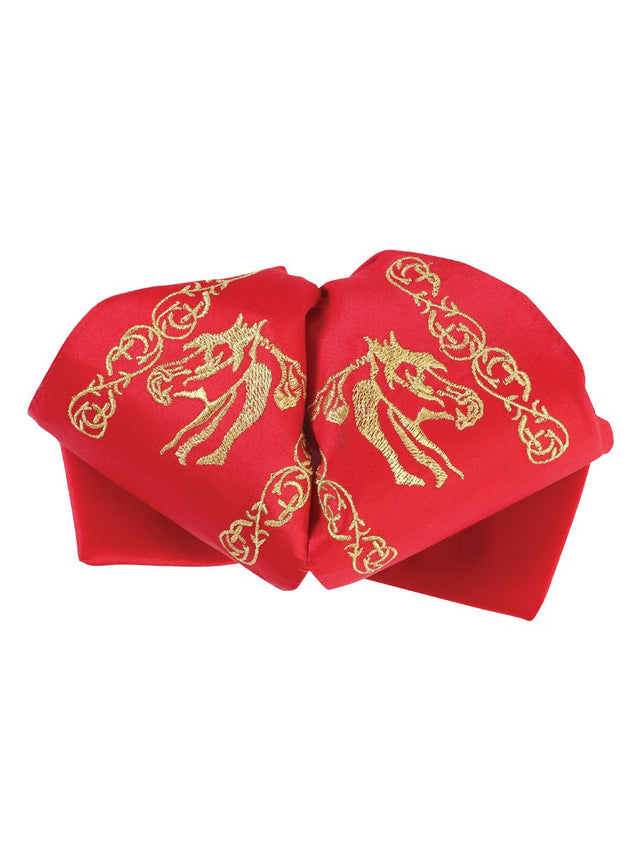 Adult Mexican Charro Bow Tie 100% Polyester Red/Gold 601767 - BELLEZA'S - Adult Mexican Charro Bow Tie 100% Polyester Red/Gold 601767 - CABALLERO - 60176701